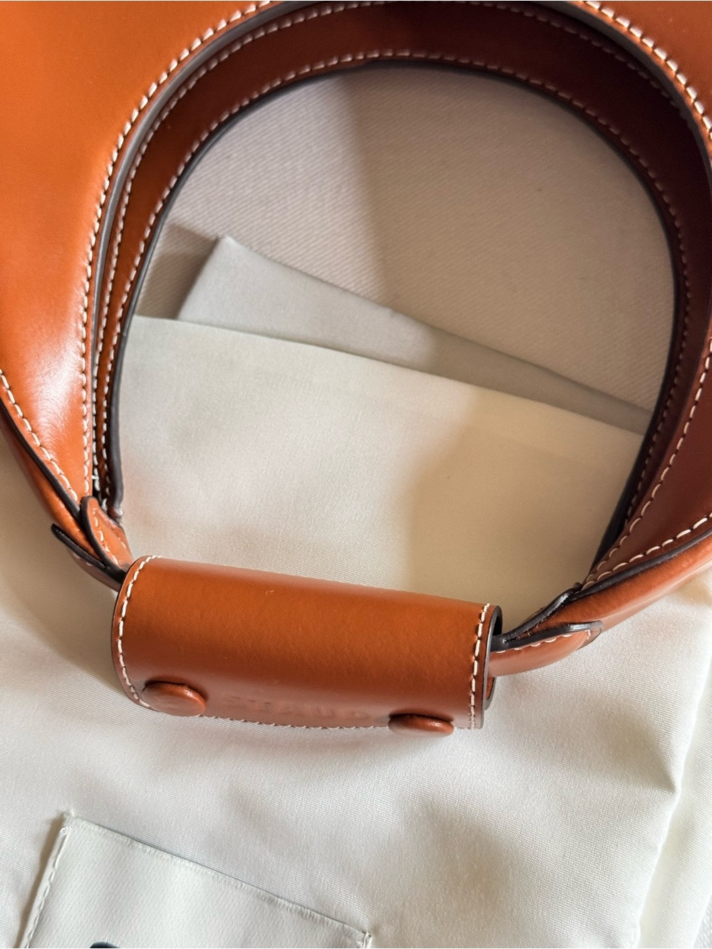 STAUD
Mini Moon Leather Bag in Tan - Picture 8 of 9